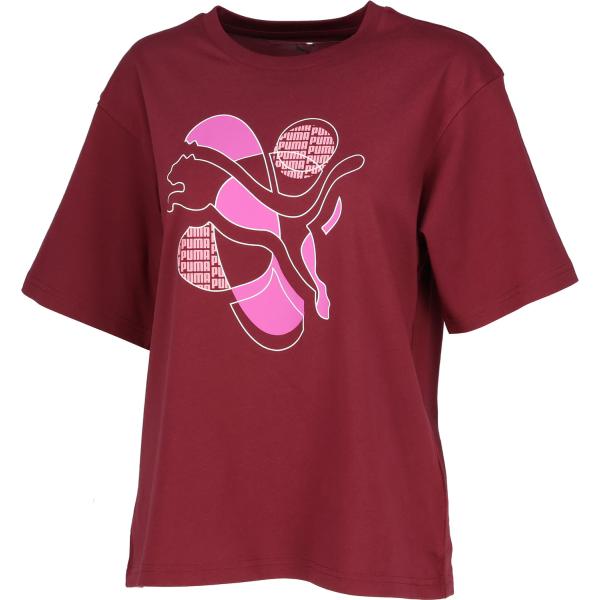 プーマ GRAPHIC リラックスド エナジー Tシャツ Ruby Shimmer 691064 2...