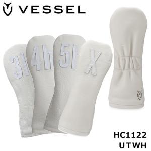 ベゼル HC1122 レザー ヘッドカバー ナンバー ユーティリティー用  ホワイト VESSEL Leather head cover Number　送料無料　｜full-shot