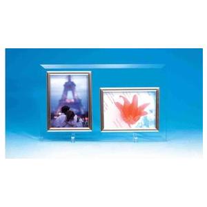 クリスタルフォトフレーム L版ペア(縦・横) CAHW-2200 19376 名