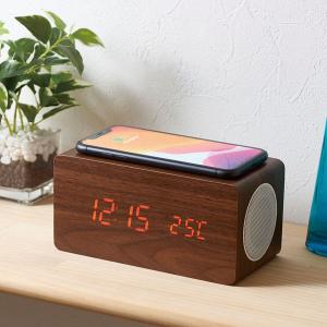 アイトック ブルートゥーススピーカー・ワイヤレス充電機能付クロック