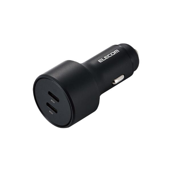 エレコム カーチャージャー シガーソケット USB-C 最大40W (2ポート合計) USB PD対...