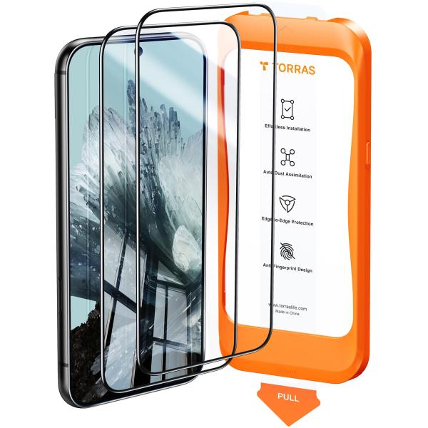 「貼り付け０失敗・体認証指紋センサー」TORRAS Google Pixel 8a 用ガラスフィルム...