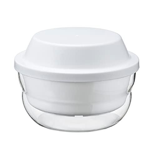 HARIO(ハリオ) ガラスのレンジ蒸し器 満水容量1200ml レンジで簡単調理 ホワイト 日本製...