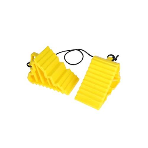 エーモン(amon) タイヤストッパー 黄色 ロープ付属 タイヤ止め 輪止め 車止め 車輪止め 坂道...