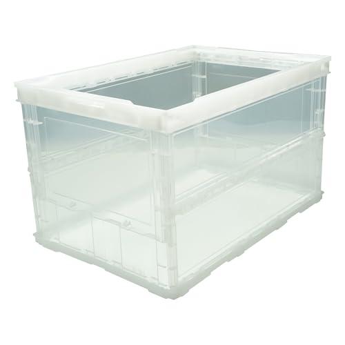 トラスコ中山(TRUSCO) 収納ケース 収納ボックス 薄型折りたたみコンテナスケル 半透明 50L...