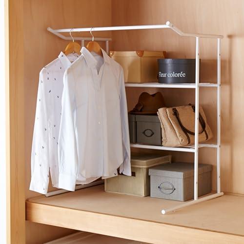 HEIAN SHINDO 押入れ収納棚 ハンガーパイプ付 ホワイト 幅75cm 高90cm 奥行56...