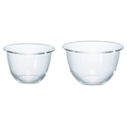 HARIO(ハリオ) 耐熱ガラス製 ボウル 2個セット 900mL/1500mL 電子レンジ オーブ...