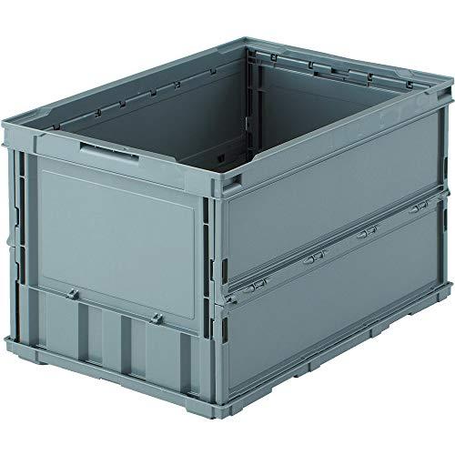 トラスコ中山(TRUSCO) 収納ケース 収納ボックス 薄型折りたたみコンテナ グレー 50L TR...