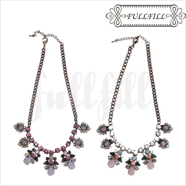 ネックレス ビジュー ドロップ  パーティー アクセサリー ヴィンテージ調