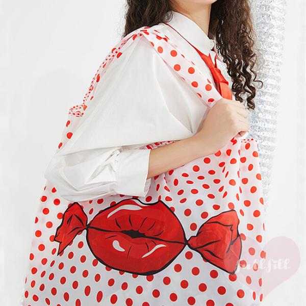 エコバッグ おしゃれ 大容量 コンパクト 折りたたみ ドット ナイロンバッグ ポイント消化 クリック...