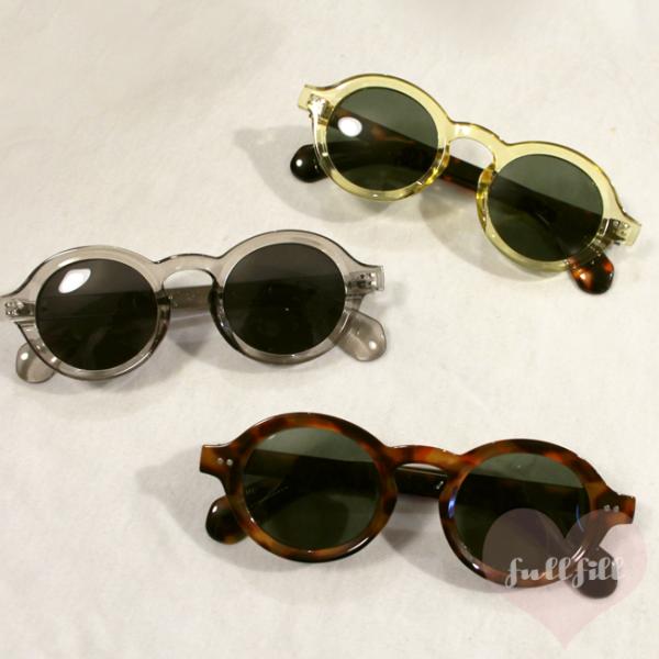 サングラス レディース UV 丸 ラウンド クリア べっ甲 太フレーム レトロ おしゃれ