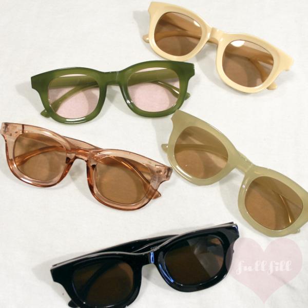 サングラス レディース UV ウェリントンサングラス 丸 クリア 太フレーム レトロ おしゃれ