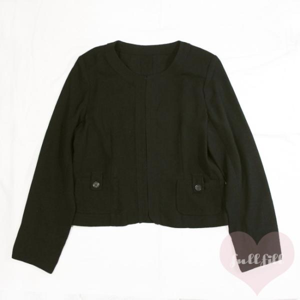 古着 ジャケット カーディガン フォーマル ノーカラージャケット 無地 昭和レトロ レディース古着 ...