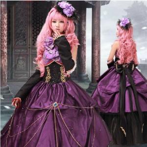 龍ノ啼ク箱庭拠リ 巡音ルカ ruka 豪華ドレス コスプレ衣装 ウィッグ ボーカロイド VOCALOID風 コスプレ衣装 パニエ付き