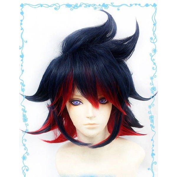 仮装用ウィッグ キルラキル KILL la KILL 纏 流子（まとい りゅうこ） 紺色とレッド ゼ...