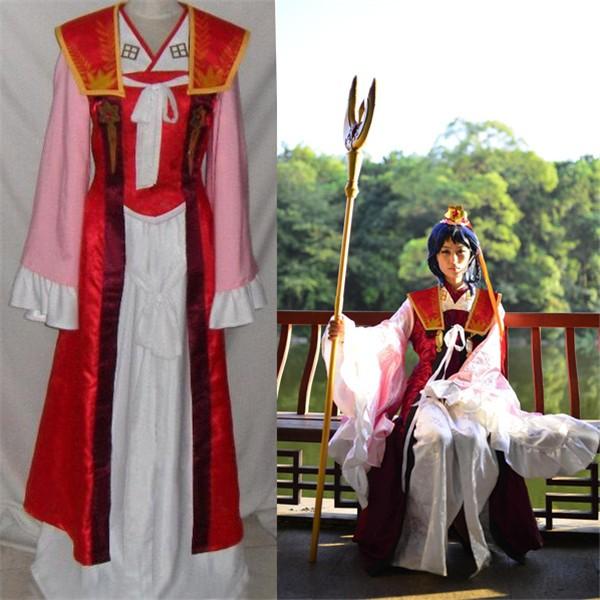 練玉艶 MAGI コスプレ衣装 マギ風 練玉艶 コスプレ衣装 デラックス衣装 杖 ウィッグ 追加可
