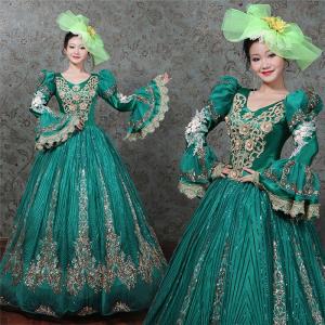 グリーンドレス オペラ 声楽 中世貴族風豪華お姫様ドレス 舞台衣装やステージ衣装にピッタリのロング丈のプリンセスカラードレス カラードレス D9035c0 フルグレース 通販 Yahoo ショッピング