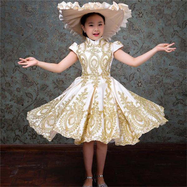 子供服 ワンピース 膝丈 歌劇 フォーマル 女の子 オペラ 声楽 中世貴族風 演出舞台 結婚式 ステ...