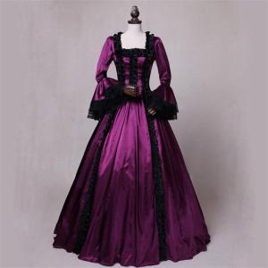 受注生産 紫 貴族 服ドレス 仮面舞踏会 ボールガウン ゴシック タイプ
