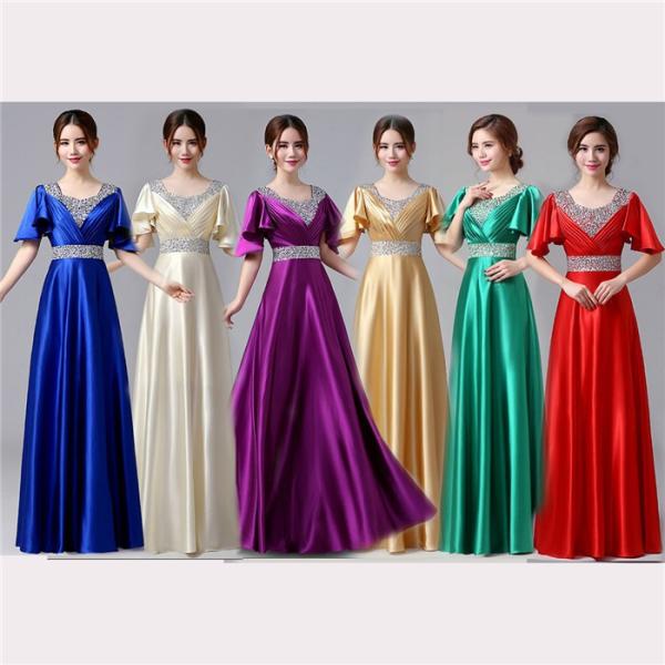 9size 6color ロングドレス イブニングドレス 刺繍レース 発表会 カラオケドレス 衣装3...