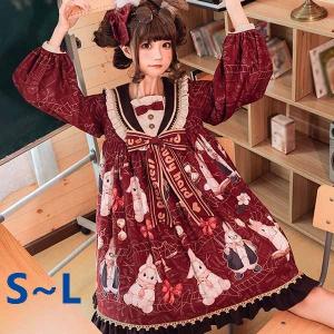 ロリータ ワンピース Aライン Lolita クリスマス レディース コスチューム 衣装 ゆめかわいい フリル パーティ お茶会 学園祭 文化祭｜fullgrace