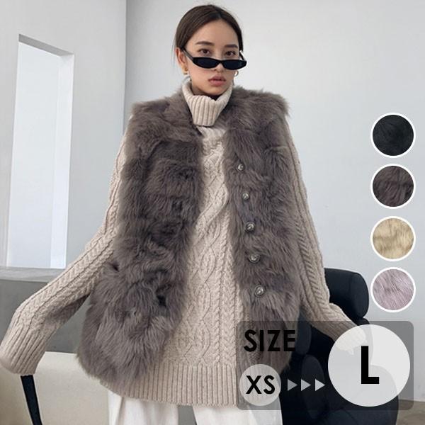 ファーコート フェイクファー ファーベスト レディース 春 秋 冬 防寒 コート アウター もこもこ...