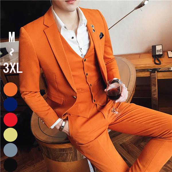 スーツ スリムスーツ ステージ衣装 カラオケ 大会 大きいサイズ シングル 紳士服 結婚式 メンズス...