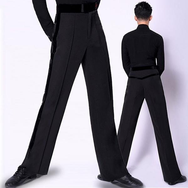 男性社交ダンス衣装 モダンダンスズボン 競技着 レッスンウェア メンズ ラテンダンス用ズボン ダンス...