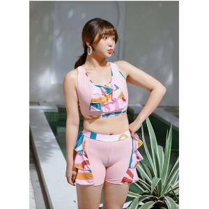 タンキニ ぽっちゃり水着 レディース 水着 上...の詳細画像5