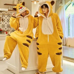 ペアパジャマ 着ぐるみ モコモコ ルームウェア 虎