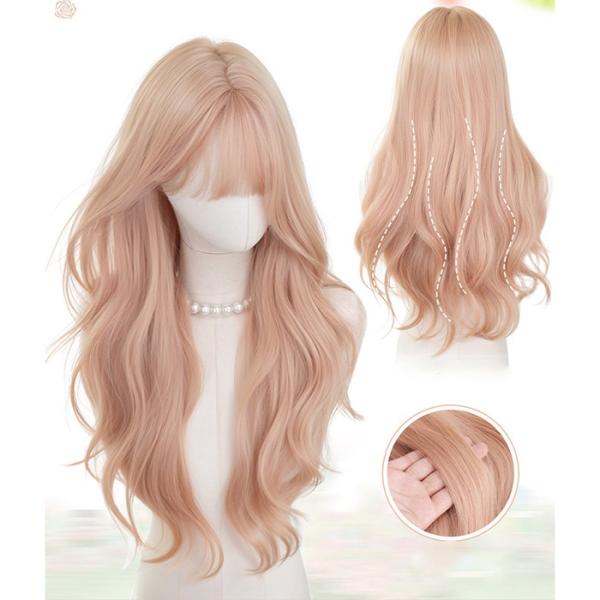 ウィッグ ロング 前髪ぱっつん ゴルード 前髪あり フルウィッグ ロングウィッグ 可愛い コスレ ロ...