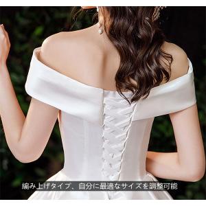 花嫁 ウェディングドレス オフショルダー Aラ...の詳細画像5