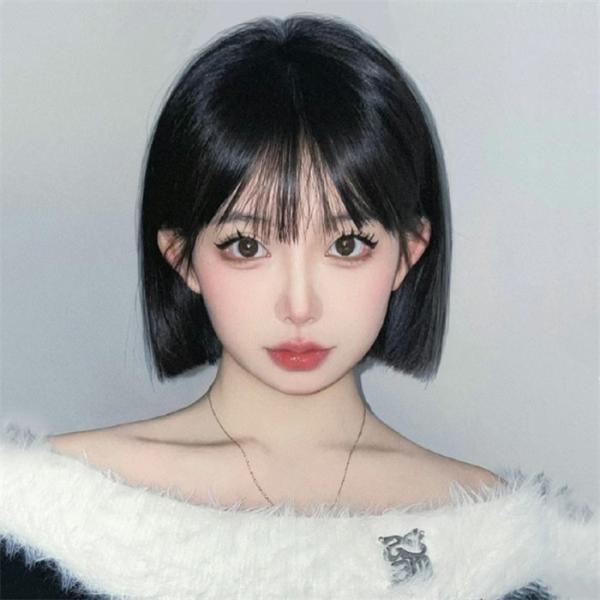 ウィッグ レディース フルウィッグ ショート ストレート ぱっつん前髪 前髪あり 可愛い かわいい ...