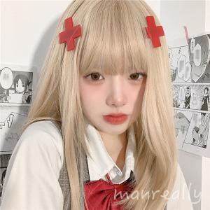 フルウィッグ ミディアム 金髪 自然 ウィッグ lolita 可愛い 超自然 ネット付 キュート 小顔 コスプレ ハロウィン wig かつら｜fullgrace