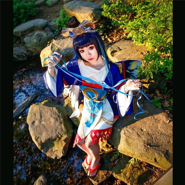陰陽師　傀儡師　スキン　金蝶羽舞　コスプレ衣装 下駄 ウィッグ 追加可  忘年会 文化祭 余興 コス...