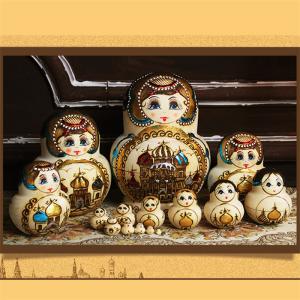 マトリョーシカ人形 木製 ロシア 民芸 5個組 天使 工芸品 逸品 洋風