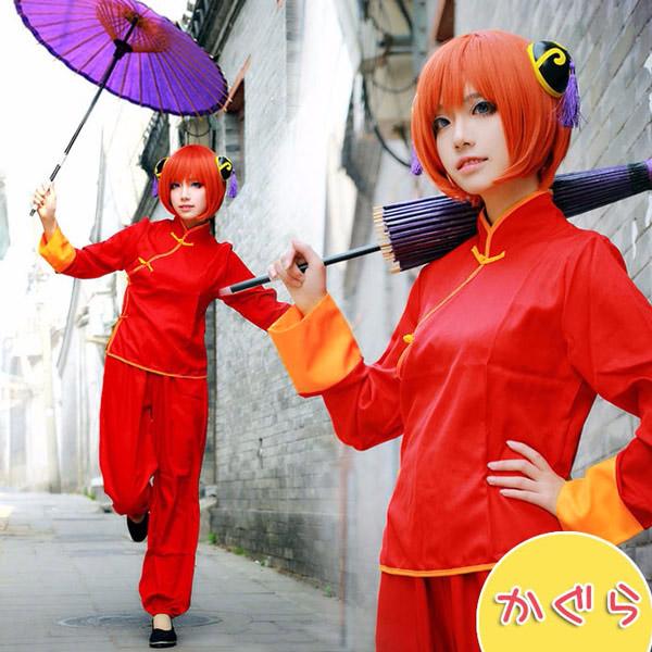 S/M/L 銀魂 神楽 コスプレ衣装 チャイナ服 万事屋 変装 かぐら やと族 コスプレ 仮装 コス...