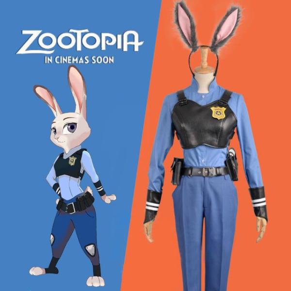 胸鎧付き コスプレ衣装 ズートピア Zootopia ジュディ ホップス 映画Ver 風 コスチュー...