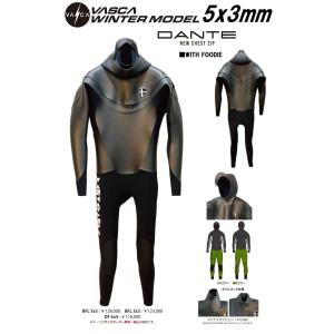 25-26 ウェットスーツ メンズ セミドライ バックジップ 5×3mm VASCA