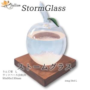ストームグラス りんご Apple 型 ウッドベース付DB 95x130mm 日本語説明書付｜fullion