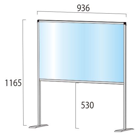 コロナウイルス対策感染予防飛沫防止アクリルパーテーションレジに最適なすき間が広いハイタイプ幅94cm...