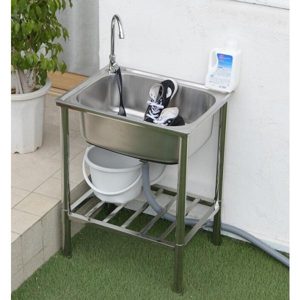 シンク ガーデンシンク 流し台 ステンレス製 蛇口付き お庭 ガーデン キャンプ BBQ バーベキュ...