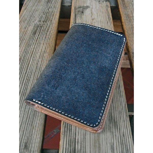 オーパス UKブライドルレザーミドルウォレットOPUS  NAVY