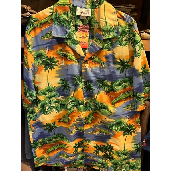 Made in USA PACIFIC LEGEND コットンアロハシャツ Crocodile