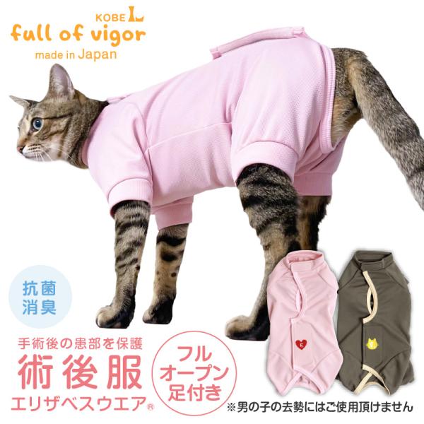 エリザベスカラー の代わりに 猫 服  過剰グルーミング 高齢 シニア 舐め壊し 冬 秋 猫用 フル...