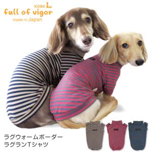 ラグウォームボーダーラグランTシャツ(ダックス・小型犬用)【ネコポス値2】｜fullofvigor-yshop