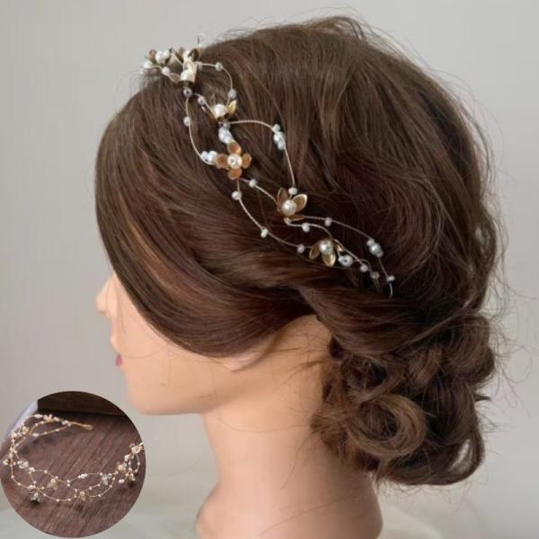 髪飾り 成人式 カチューシャ卒業式  ヘッドドレス 結婚式 髪飾り 花 ヘアアクセサリー ウェディン...