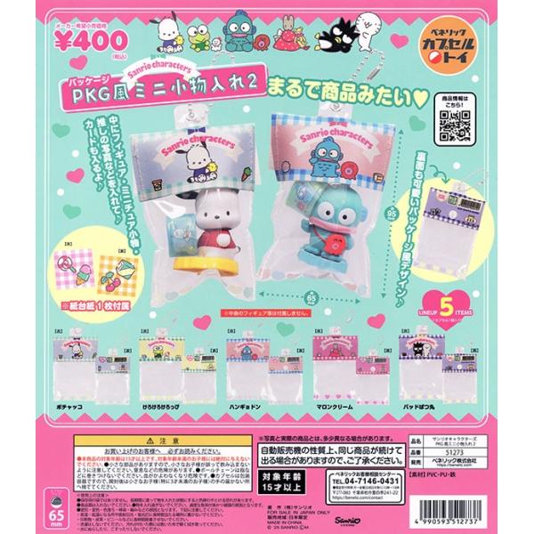 サンリオキャラクターズ PKG風ミニ小物入れ2 全５種セット 【入荷済み】