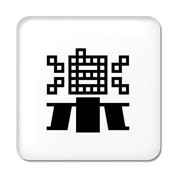 一文字漢字 缶バッジ スクエア型 【14】【楽】 当店 オリジナル 小さめ おしゃれ かわいい 【ポ...