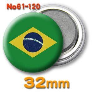 缶バッジ（世界の国旗）マグネット32mm 61〜120